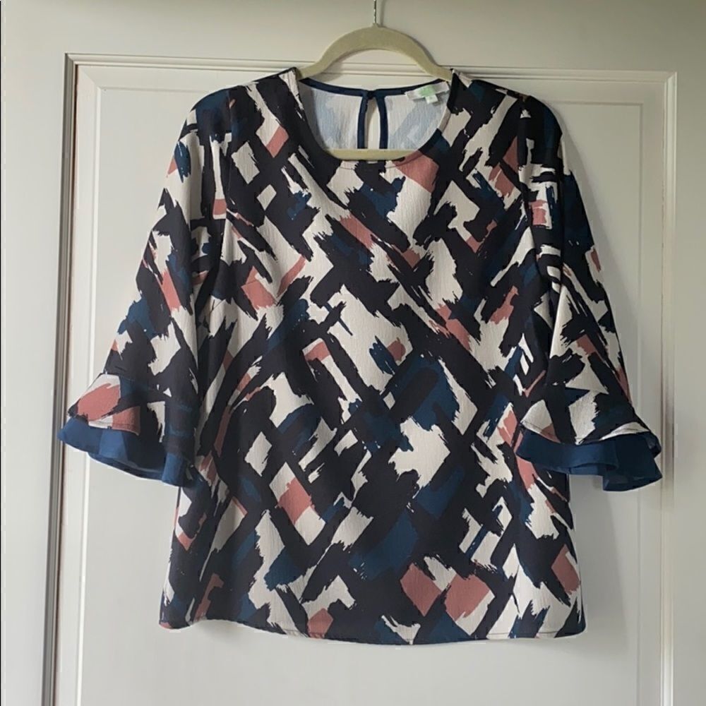 Pretty Abstract Print Blouse By Jade